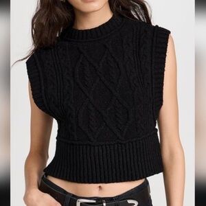 Free People Rowan Cable Knit Sweater Vest